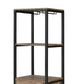 Industrial Wood And Metal Wine Rack With 3 Compartments In Brown And Black