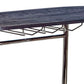 Oblong Shape Metal Bar Unit With Stemware Rack, Gray And Chrome