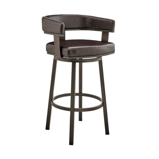 Jack 26 Inch Counter Height Bar Stool, Swivel Chair, Faux Leather