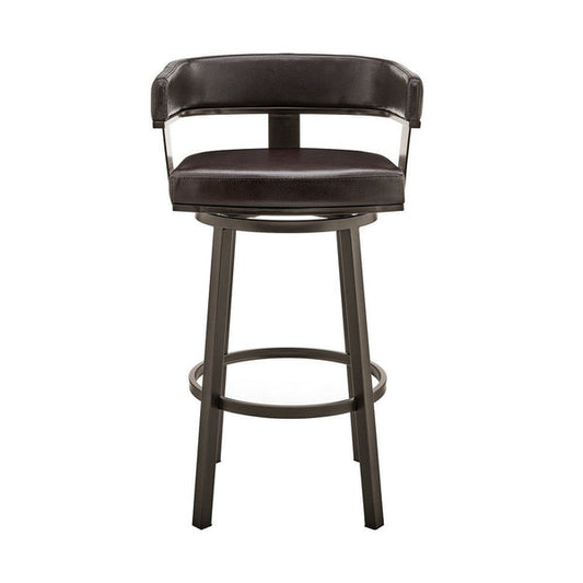Jack 30 Inch Bar Height Stool, Swivel Chair, Vegan Faux Leather
