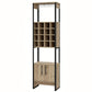 Isa 71 Inch Standing Bar Cabinet, 16 Cubbies, Natural Brown Wood Finish