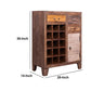 The Urban Port - 35 Inch 3 Drawer Mango Wood 15 Bottle Wine Accent Cabinet With 1 Door Storage