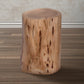 The Urban Port - 17 Inch Accent Stump Stool End Table, Live Edge Acacia Wood Log With Grain And Knot Details, Natural Brown