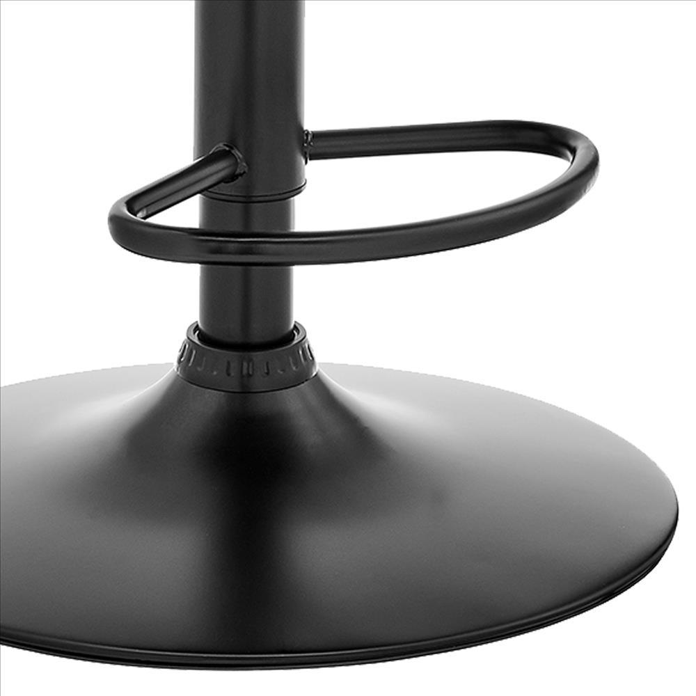 21 Inch Metal And Leatherette Swivel Bar Stool
