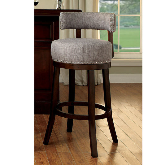Swivel Bar Stool With Curved Open Low Back, Set Of 2