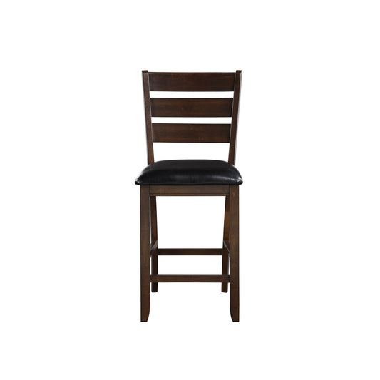 Ladder Back Counter Height Chairs With Leatherette Seat