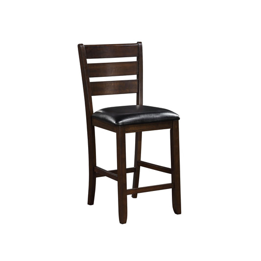 Ladder Back Counter Height Chairs With Leatherette Seat