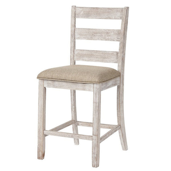 Armless Wooden Bar Stool Set With Textured Finish