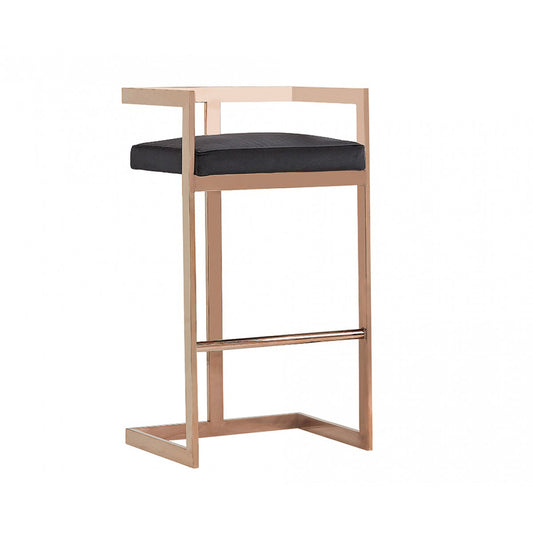 Bar Stool With Leatherette Padded Seat And Cantilever Base
