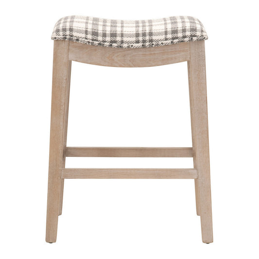 Fabric Padded Wooden Counter Stool