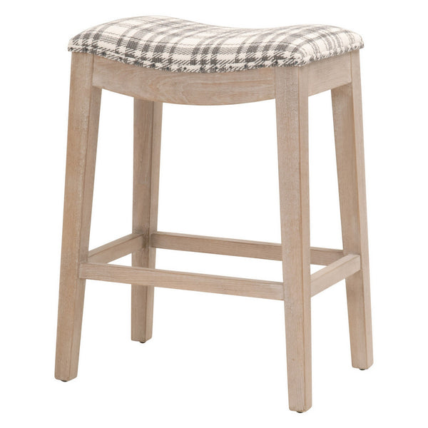 Fabric Padded Wooden Counter Stool