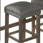 4 Piece Wooden Counter Height Table With Fabric Padded Stool