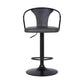 Adjustable Leatherette Swivel Bar Stool With Curved Back
