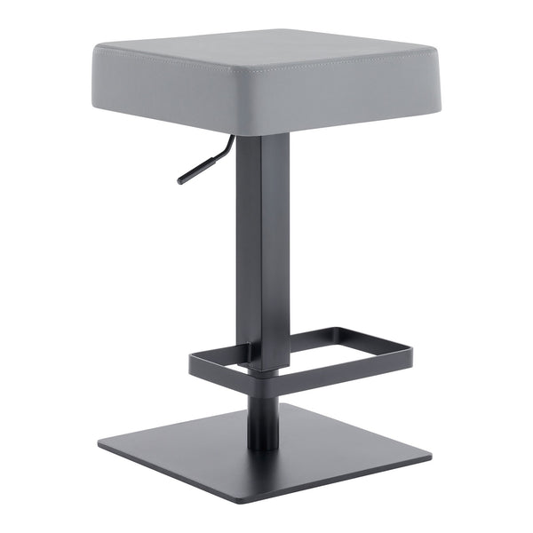 Leatherette Padded Bar Stool With Adjustable Height