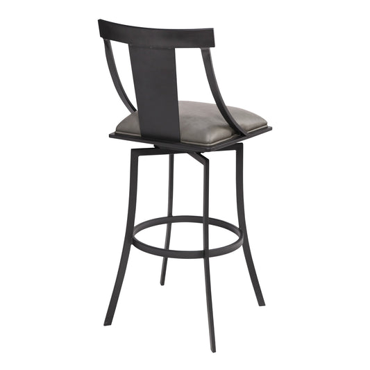 Leatherette Counter Stool with Fiddle Back