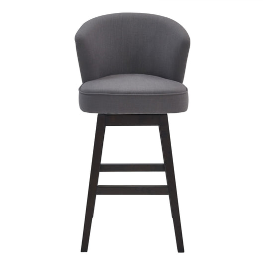 Padded Swivel Bar Stool With Curved Backrest