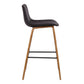 35 Inch Wooden Bar Stool with Leatherette Seat