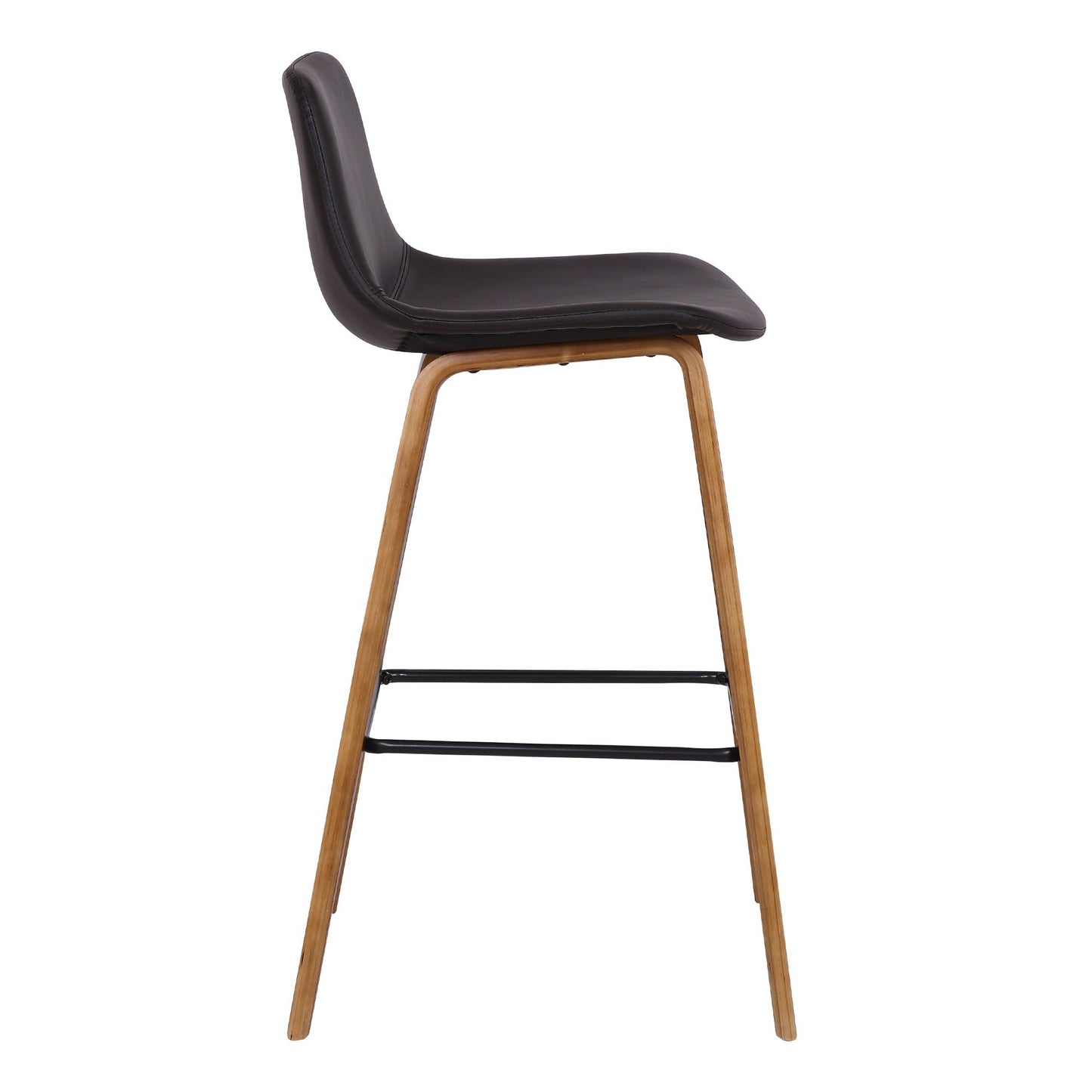 35 Inch Wooden Bar Stool with Leatherette Seat