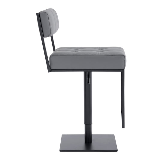 Leatherette Padded Back Bar Stool With Stalk Support