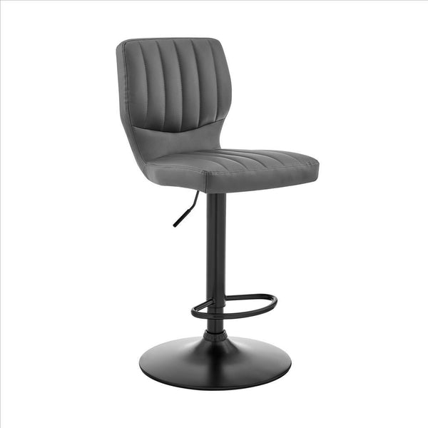 21 Inch Metal And Leatherette Swivel Bar Stool